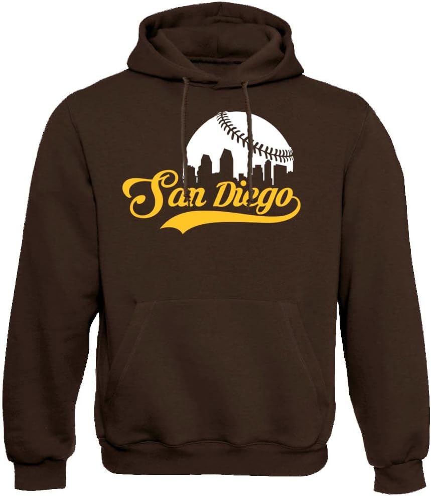 Xtreme Apparrel Cityscape Skyline Men's Hoodie Sweatshirt for Baseball Fans