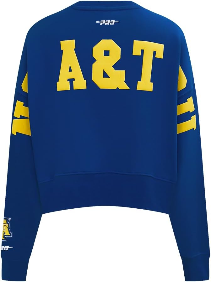 Pro Standard Womens College Wingspan Brushed Back French Terry Crewneck Sweatshirt