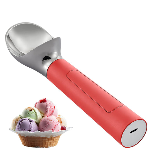 Heated Ice Cream Scoop Rechargeable, Electric Warming Ice Cream Scooper with LED Display, Heats to 158°F for Hard Ice Cream, Easy for Seniors & Kids, IP67 Waterproof (White, 2 oz)