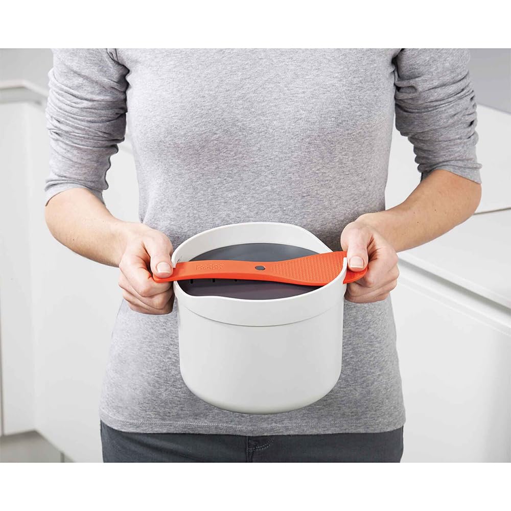 Joseph Joseph M-Cuisine Microwave Rice Cooker Steamer 2 Liter/8.5 Cup - Stone/Orange