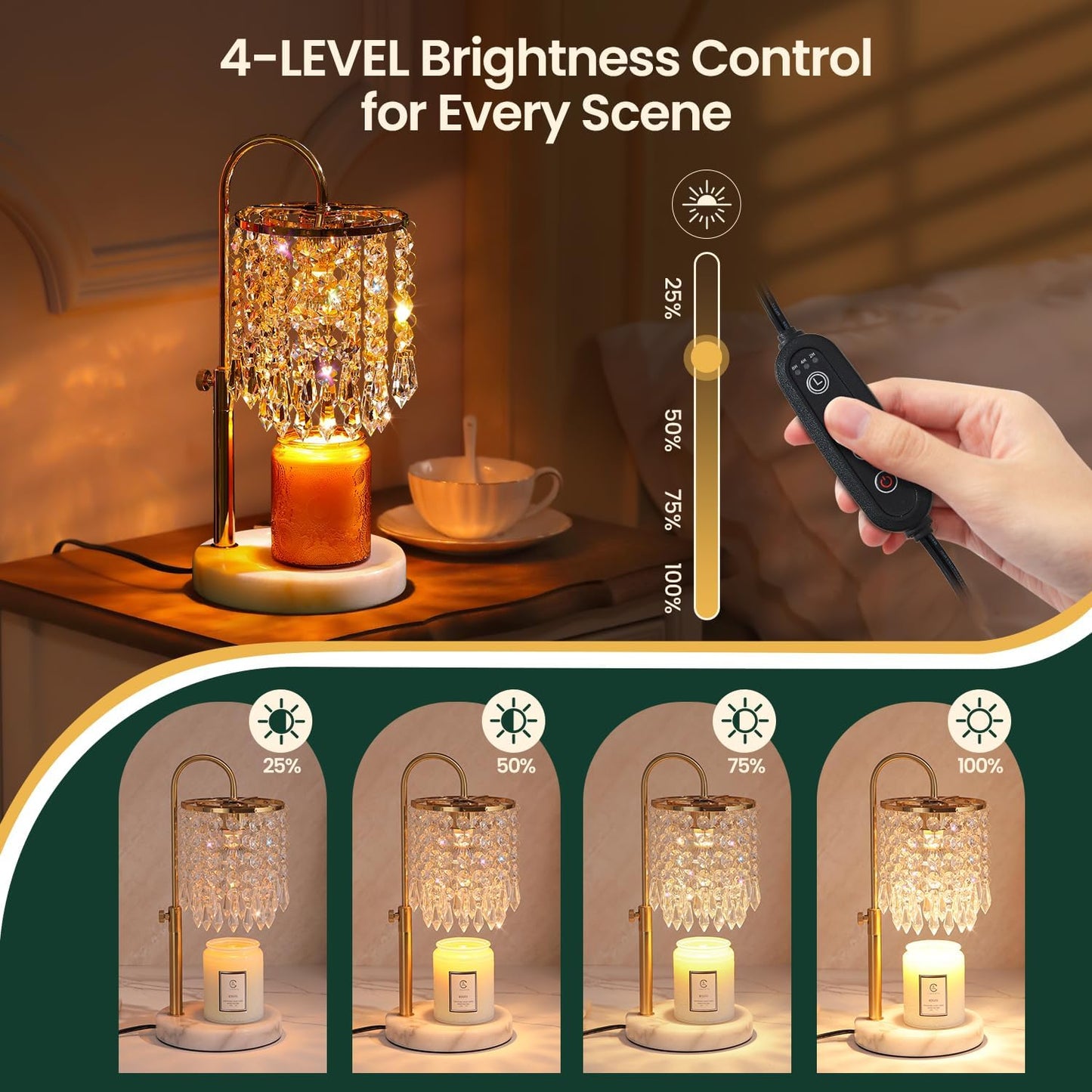 Candle Warmer Lamp with Timer & Dimmer