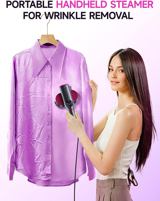 DRFLASH 2-in-1 Steamer & Iron for Clothes,15s Fast Heat-up 1200W Portable Handheld Garment Steamer,Travel Size with Large Ceramic Heat Panel,Quick Wrinkle Removal,110V-120V