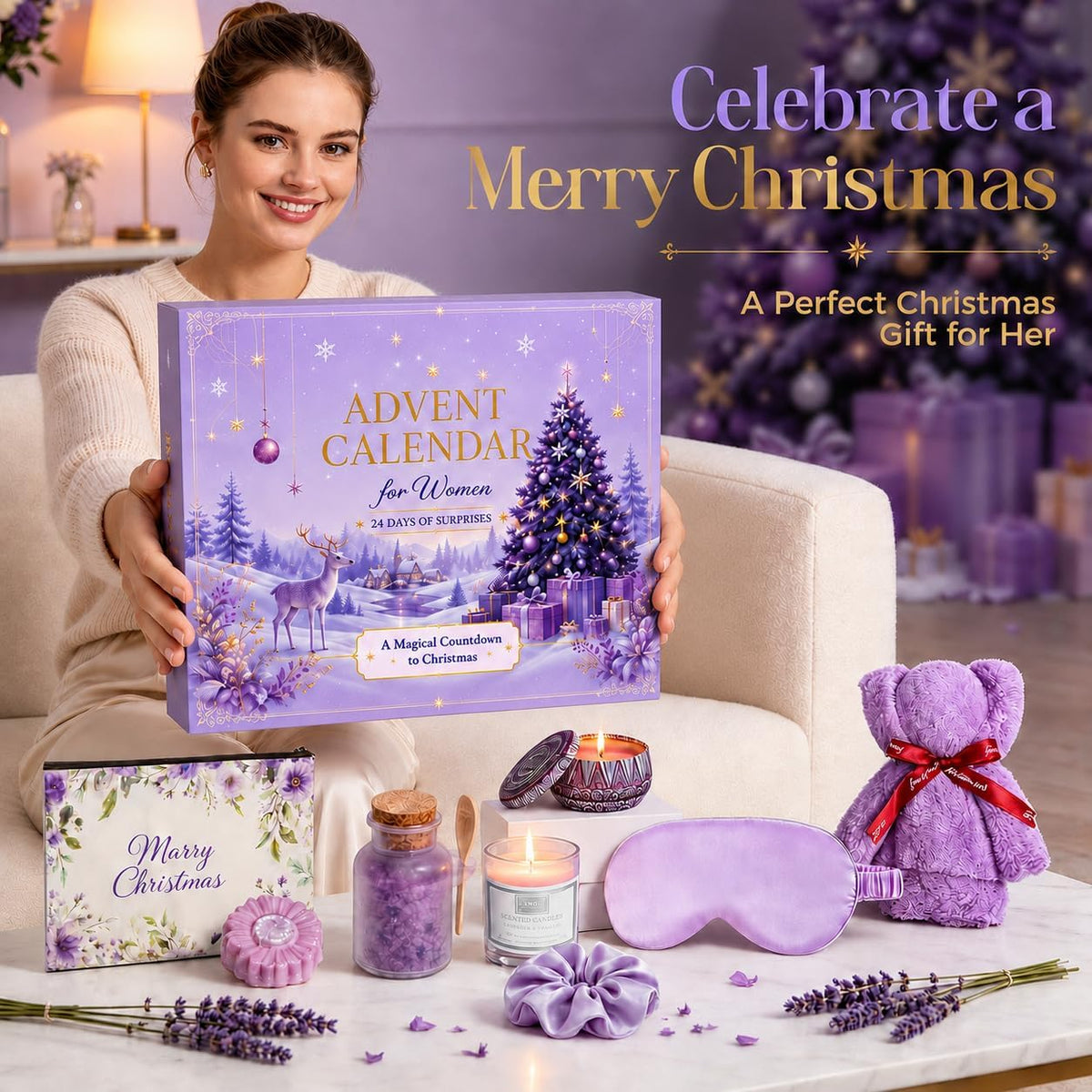 Advent Calendar 2026 for Women, 24 Days of Christmas Countdown Spa Gifts