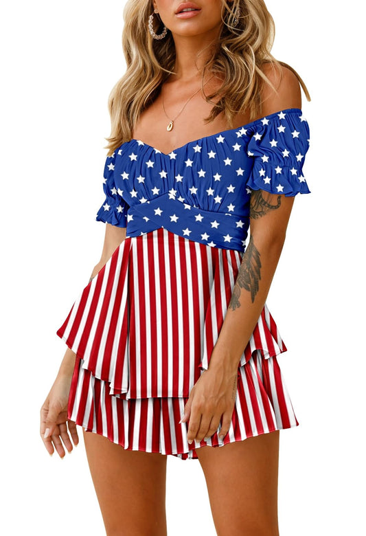 Fixmatti Women's Color Block Romper