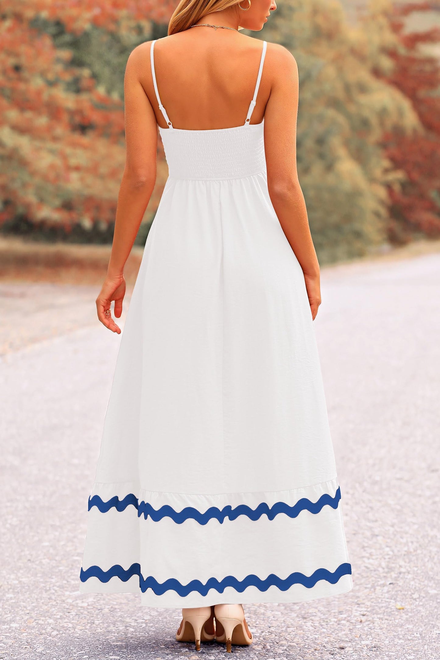 PRETTYGARDEN Women's Summer Spaghetti Strap Boho Maxi Dress