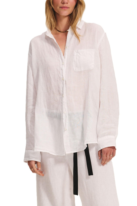 Velvet by Graham & Spencer Women's Mulholland by Jenny Graham Woven Linen Button Down