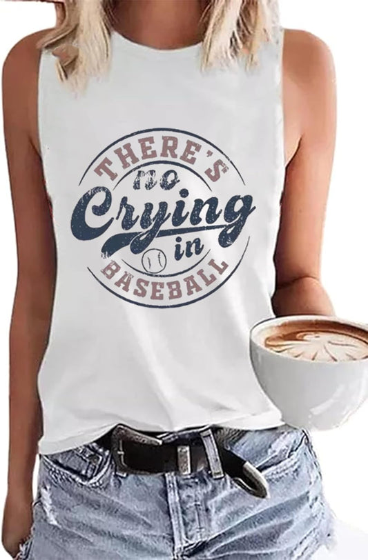 MHTOR Baseball O-Neck Tank Women Print Baseball Tanks Cute Workout Graphic Casual Summer Sleeveless Vest Top