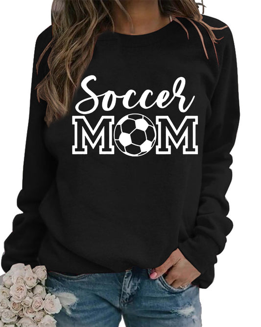 Womens Soccer Mom Sweatshirt Soccer Graphic Shirts Football Outfits