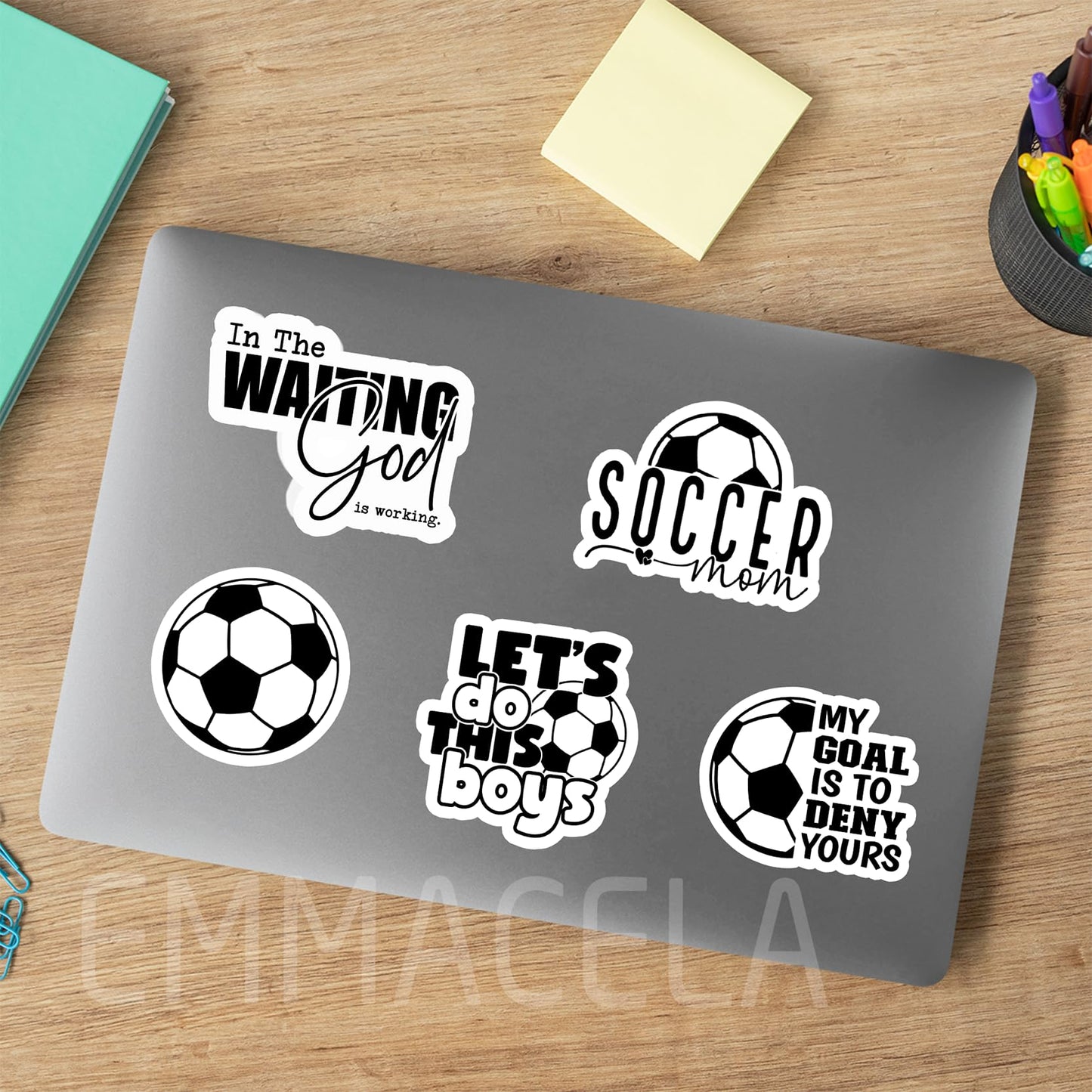 (3PCS) Soccer Mom Sticker - Waterproof Vinyl Decal for Books, Laptops, Tumblers, Water Bottles, Scrapbooks - Sport Stickers Gift for Mom, Mama - 3 x 2.3 Inch.