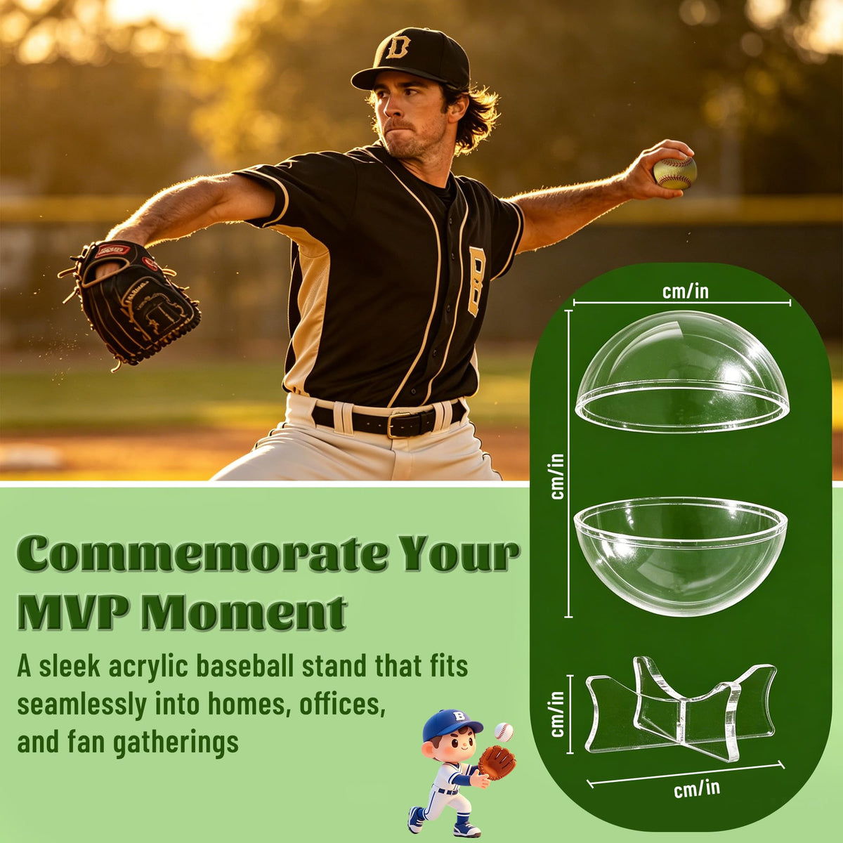 CoolGift Mart Light Up Baseball Glove Display Stand