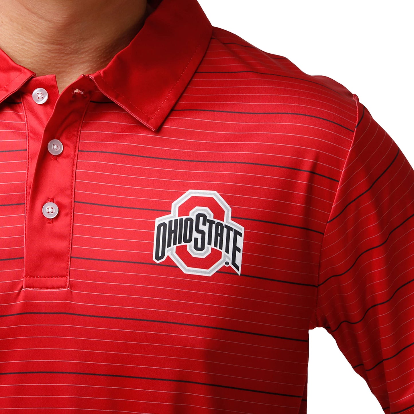 FOCO NCAA Mens NCAA College Team Logo Striped Polyester Polo Short Sleeve Shirt