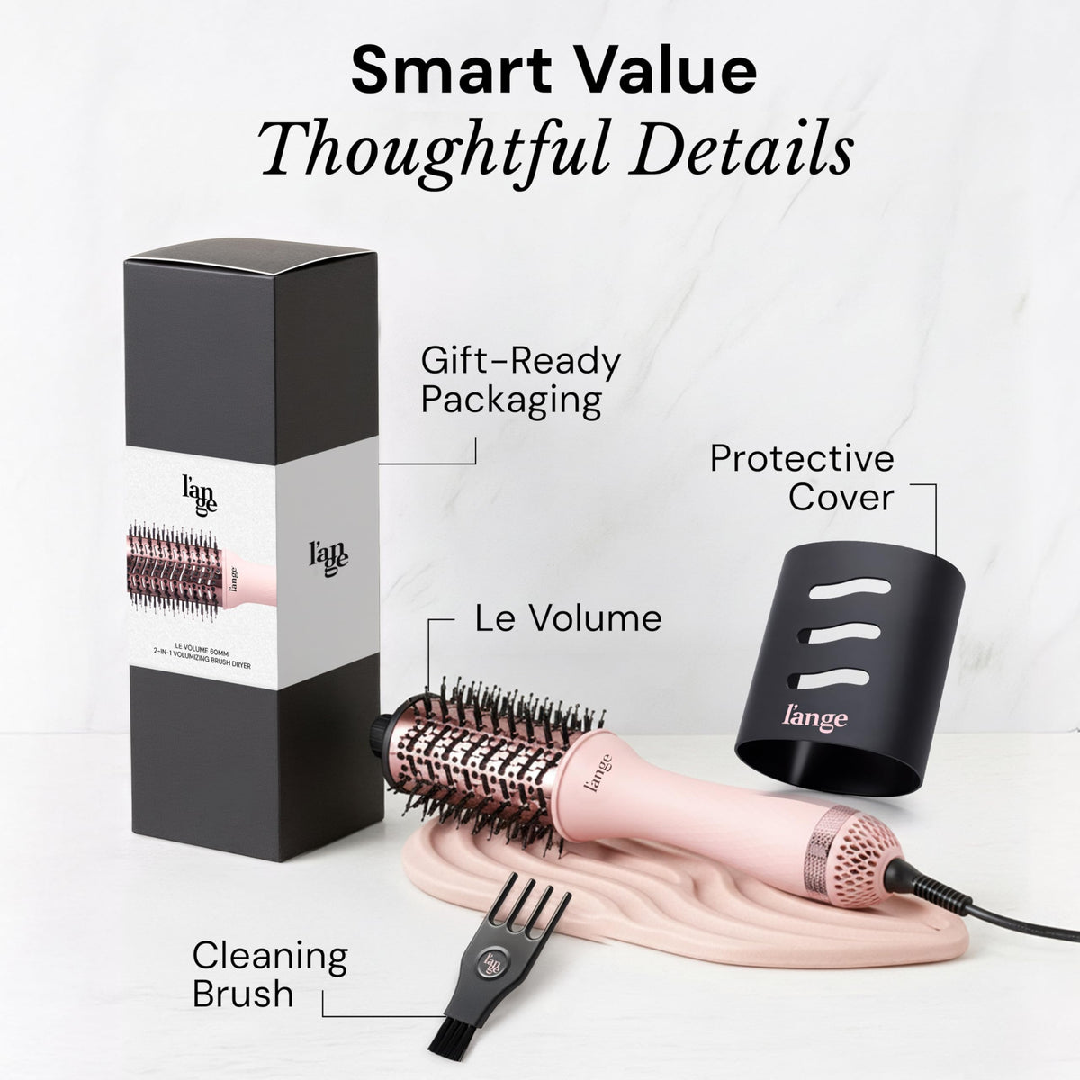 L'ANGE HAIR Le Volume 2-in-1 Titanium Blow Dryer Brush