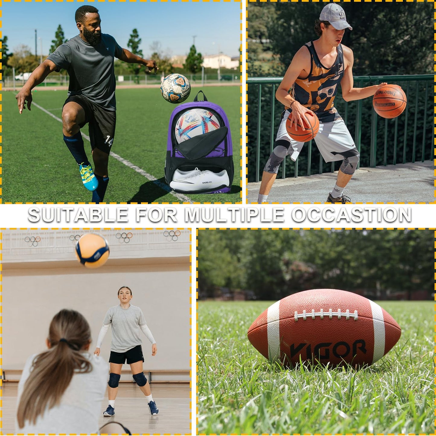 Hsmihair Soccer Bag,Youth Soccer Backpack with Ball and Cleat Compartment