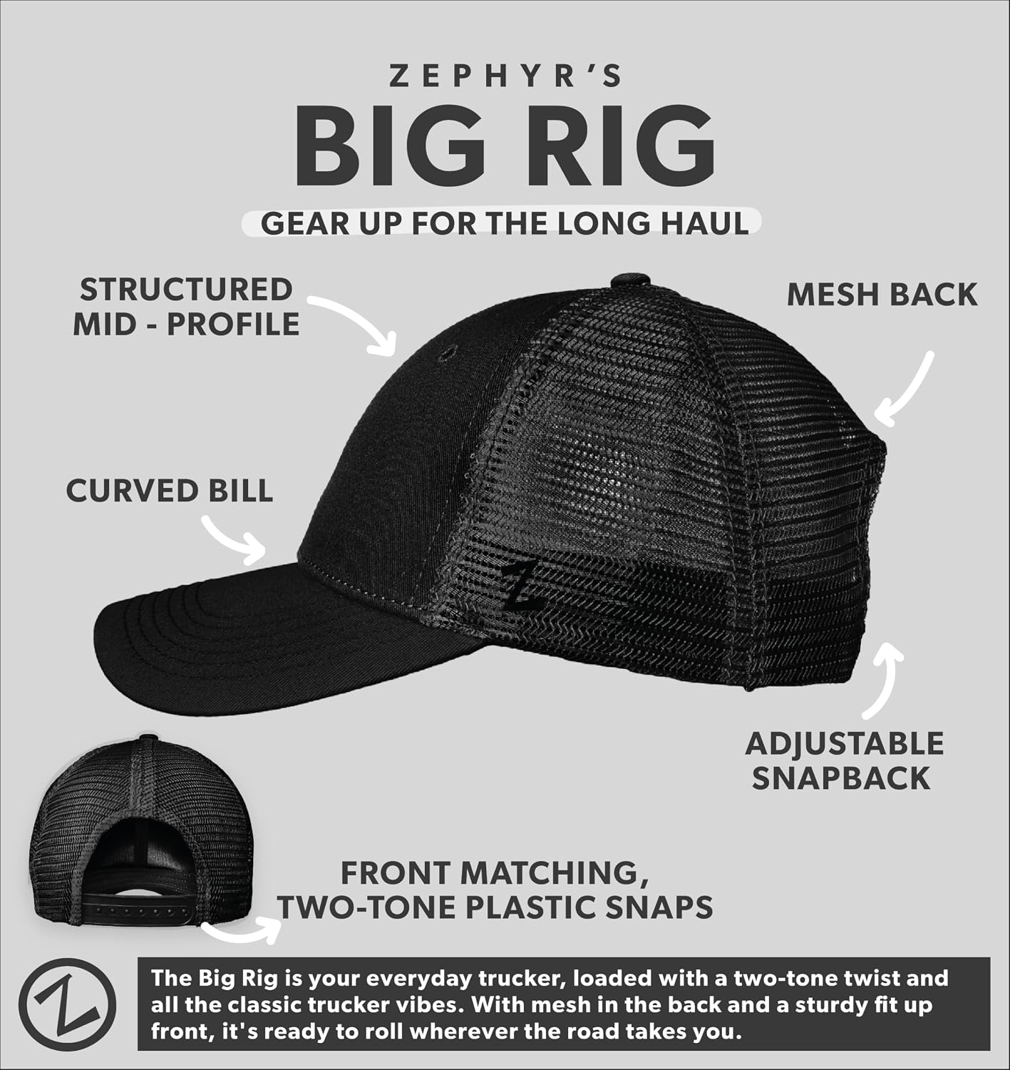 ZHATS NCAA Mens Big Rig Trucker Hat