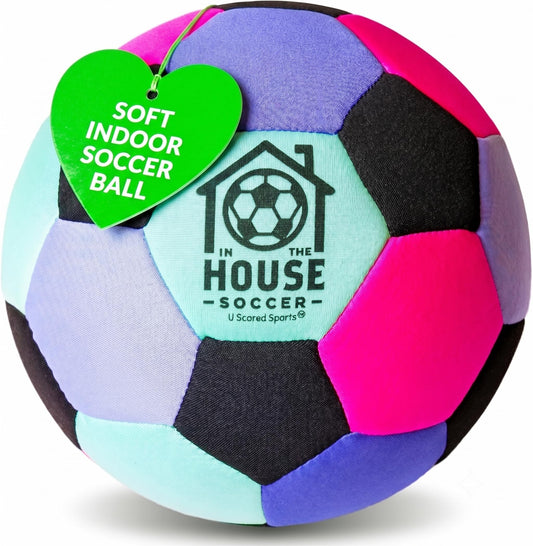 in The House Soccer Ball - Indoor Size 4 Padded Soccer Ball for Girls (Ages 3+), Boys (Ages 3+) & Adults - Bring Soccer Practice Home - Perfect for Juggling - Gift for Soccer Player