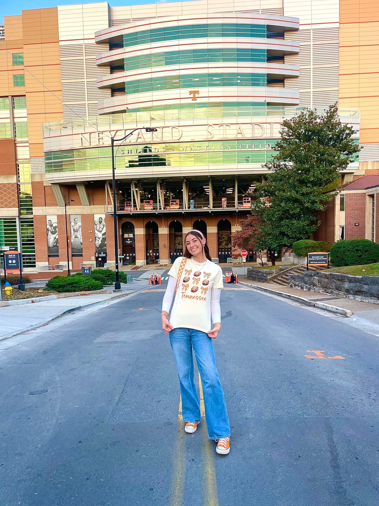 Tennessee Football Shirt for Women and Teens Game Day Fall Football Oversized Tee