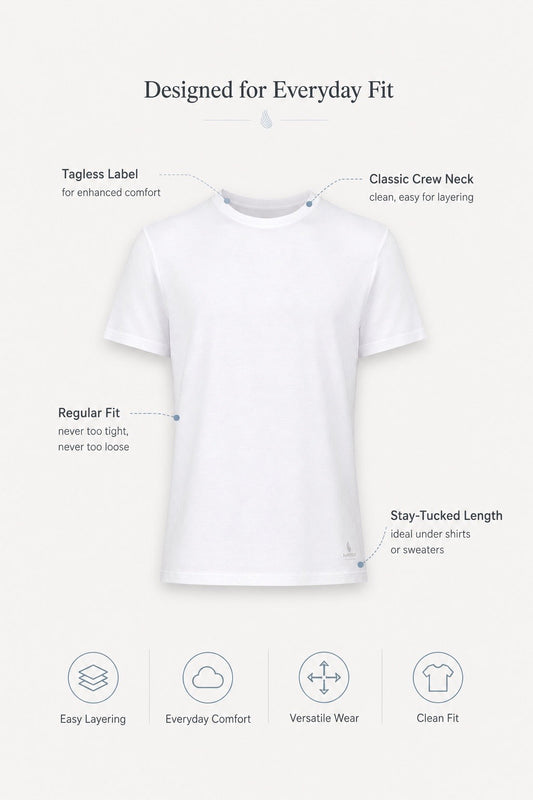 Men’s Bamboo Crew Neck Undershirts 3-Pack