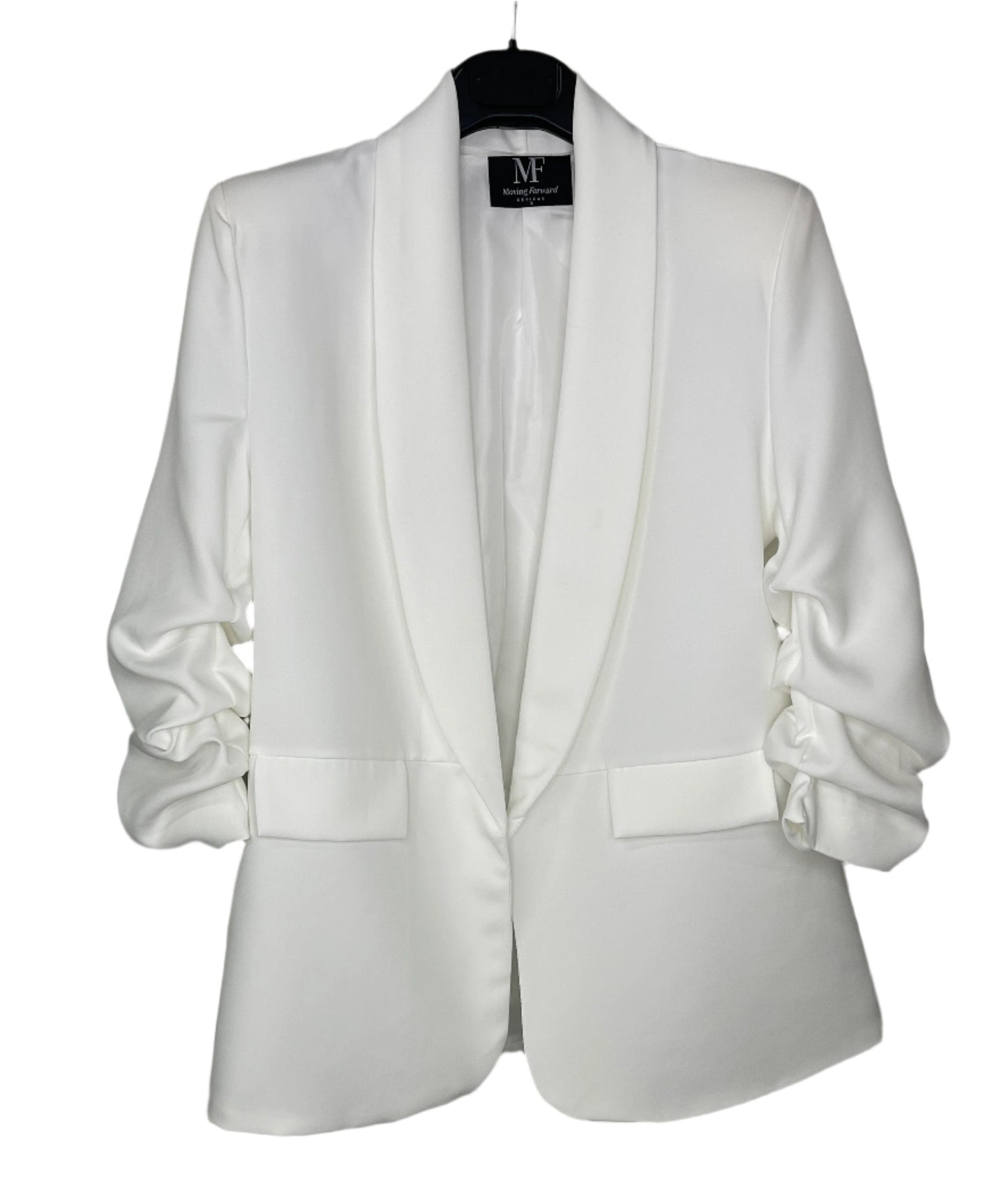 University of Alabama a Logo Ruched White Blazer