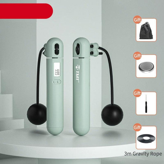 Wireless Electronic Jump Rope with Counter Speed Skipping Adjustable Soft Anti-Slip Handle Skipping Rope with Calorie Counter Adjustable Digital Jump Rope for Indoor Workout Fitness