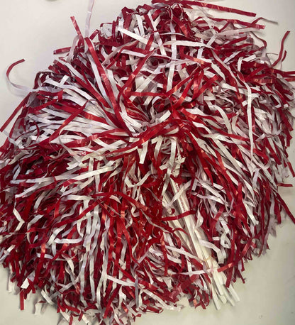 10 Count Saturday Smack Crimson/White Pom-Poms Gameday Shakers for Alabama Fans Plastic