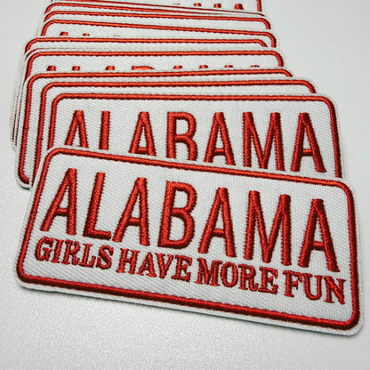 3.5" ALABAMA Girls Have More Fun  -  Embroidered Hat Patch
