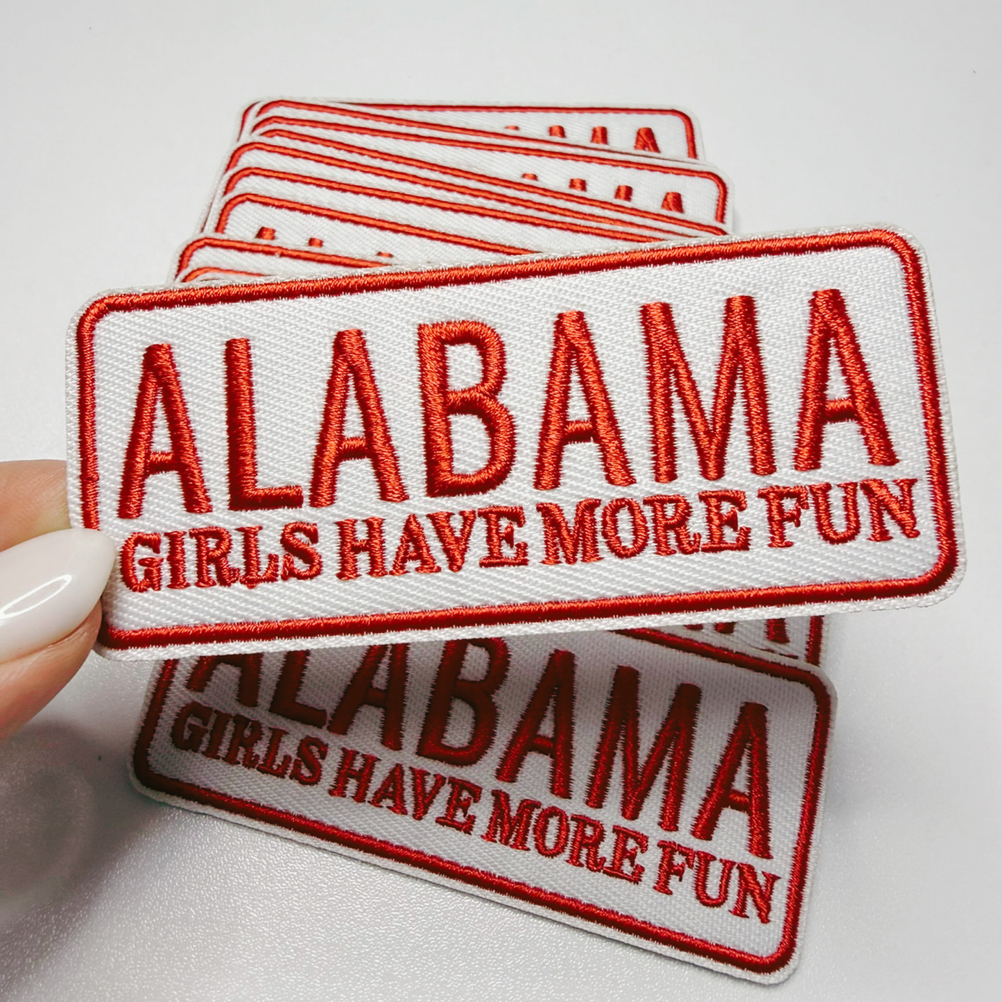 3.5" ALABAMA Girls Have More Fun  -  Embroidered Hat Patch