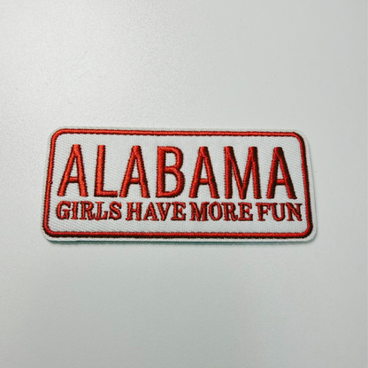 3.5" ALABAMA Girls Have More Fun  -  Embroidered Hat Patch