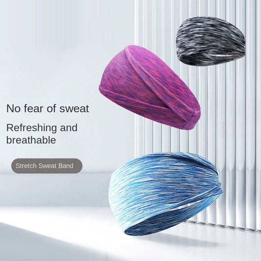 Widening exercise headband for sweat absorption, running, men's and women's fitness yoga, colorful, breathable, elastic, anti sweat headband