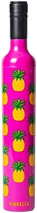 VINRELLA Wine Bottle Umbrella, Pineapple Punch, UV-Blocking, Waterproof, Portable, Lightweight, Fun Gift
