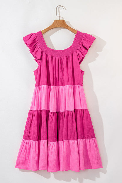 Jenesis Flutter Tiered Mini Dress