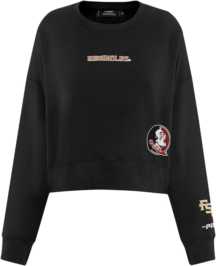 Pro Standard Womens College Wingspan Brushed Back French Terry Crewneck Sweatshirt
