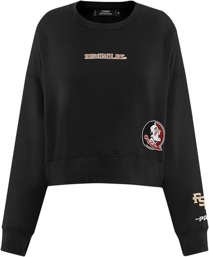 Pro Standard Womens College Wingspan Brushed Back French Terry Crewneck Sweatshirt