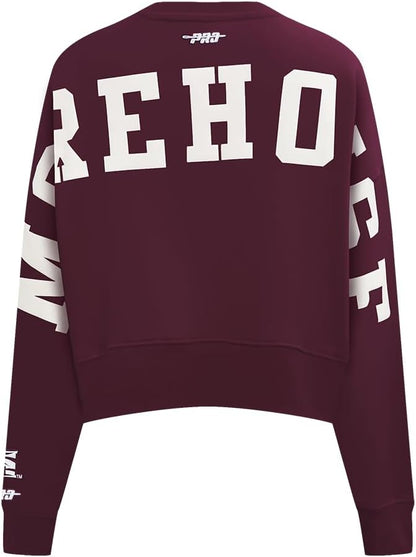 Pro Standard Womens College Wingspan Brushed Back French Terry Crewneck Sweatshirt