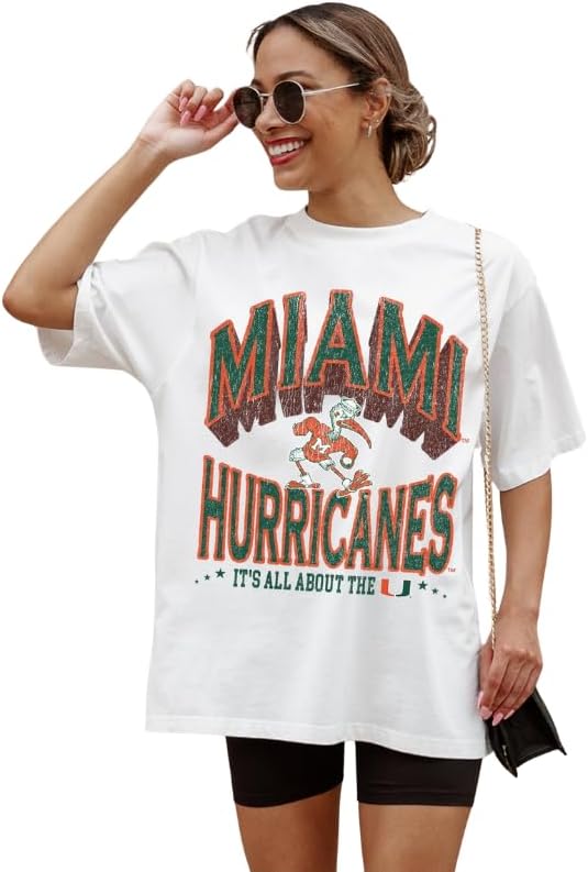 NCAA Women’s Oversized Graphic T-Shirt – Relaxed Fit Short Sleeve, Casual Game Day Top
