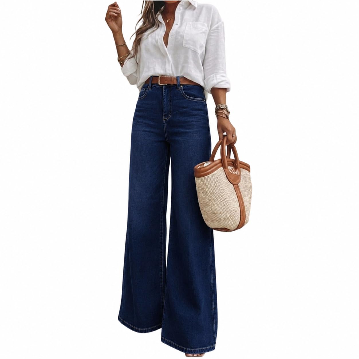 Women's High Waisted Wide Leg Jeans
