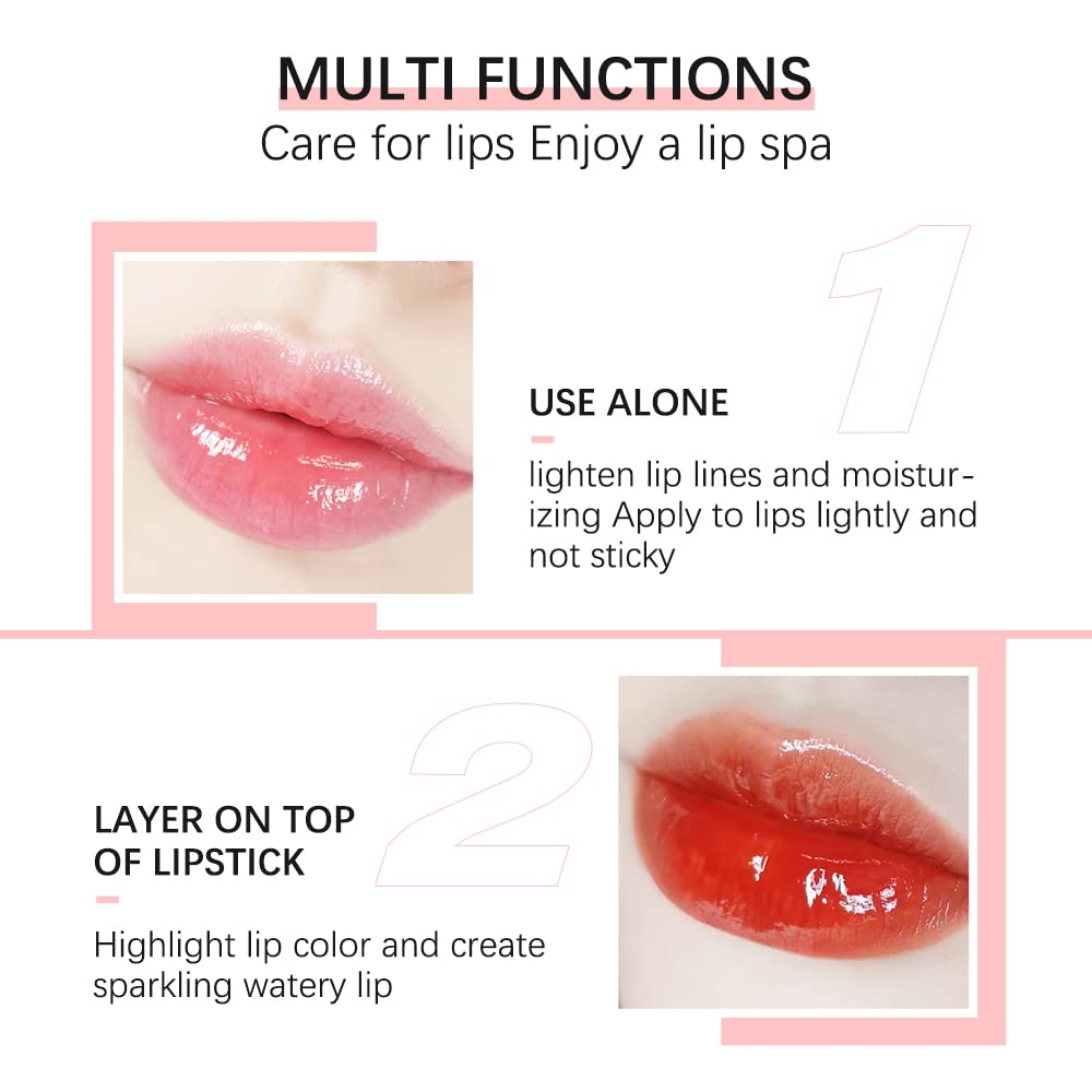 Sokgo Hydrating Lip Glow Oil, Plumping Lip Gloss, Moisturizing Lip Oil Gloss, Transparent Moisturizing Lip Balm, Natural Lip Plumper (Cherry)