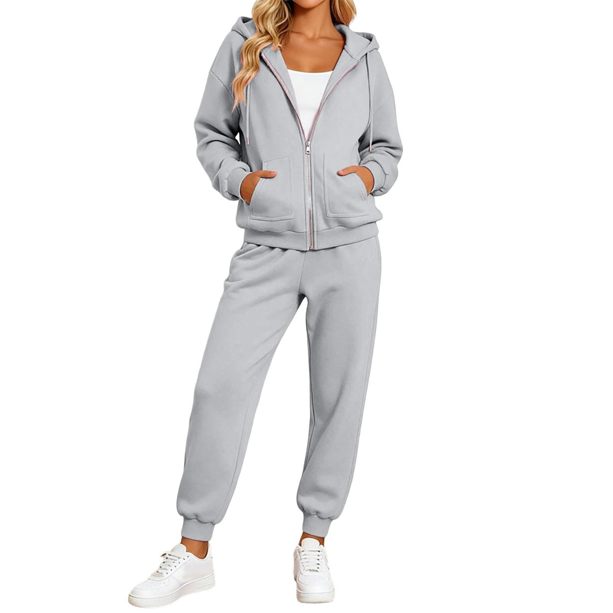 Jogger Sets For Women 2 Piece Zip Up Hoodie And Joggers Baggy Sweatsets