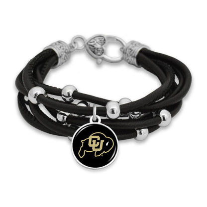 FTH Leather Cord Bracelet Silver Beads 7.5 Inch Officially Licensed