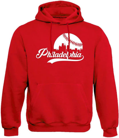 Xtreme Apparrel Cityscape Skyline Men's Hoodie Sweatshirt for Baseball Fans