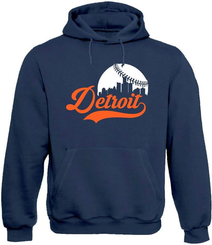 Xtreme Apparrel Cityscape Skyline Men's Hoodie Sweatshirt for Baseball Fans