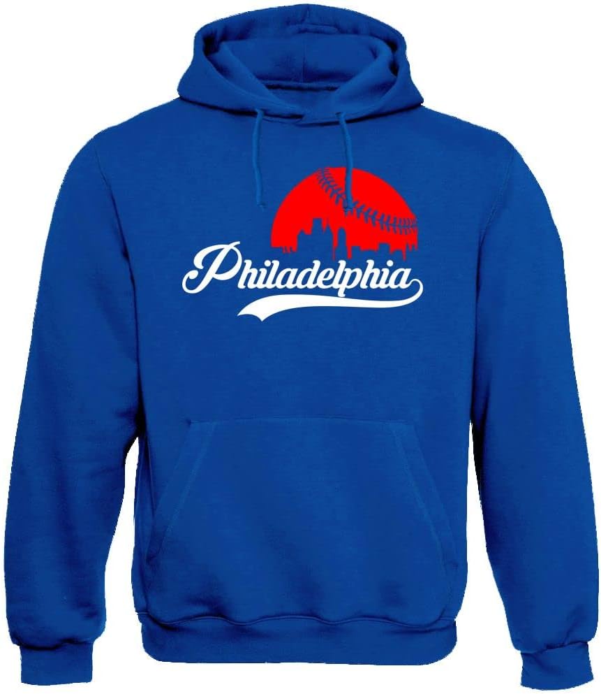 Xtreme Apparrel Cityscape Skyline Men's Hoodie Sweatshirt for Baseball Fans