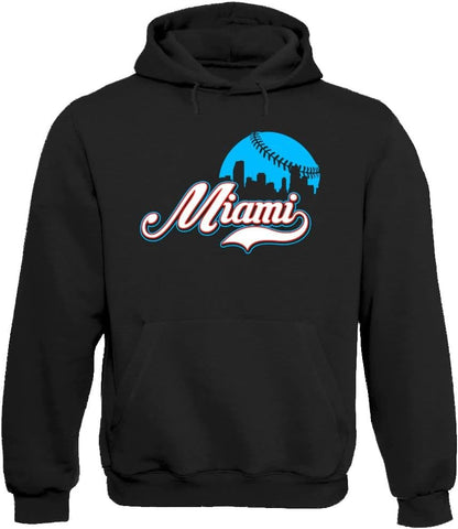 Xtreme Apparrel Cityscape Skyline Men's Hoodie Sweatshirt for Baseball Fans