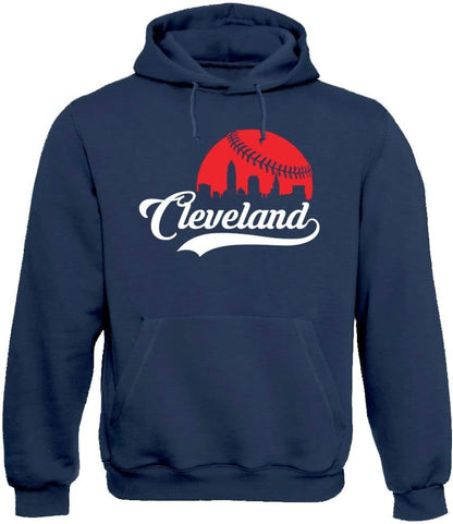 Xtreme Apparrel Cityscape Skyline Men's Hoodie Sweatshirt for Baseball Fans