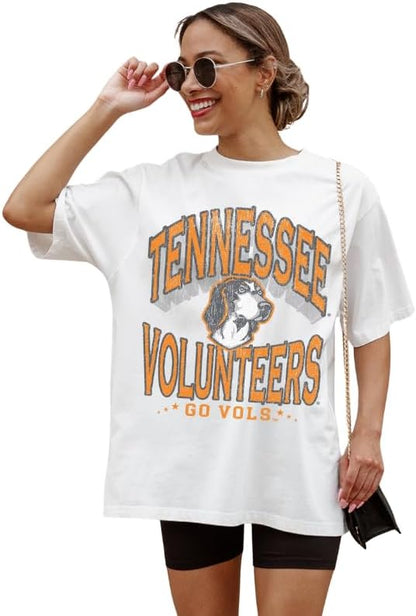NCAA Women’s Oversized Graphic T-Shirt – Relaxed Fit Short Sleeve, Casual Game Day Top