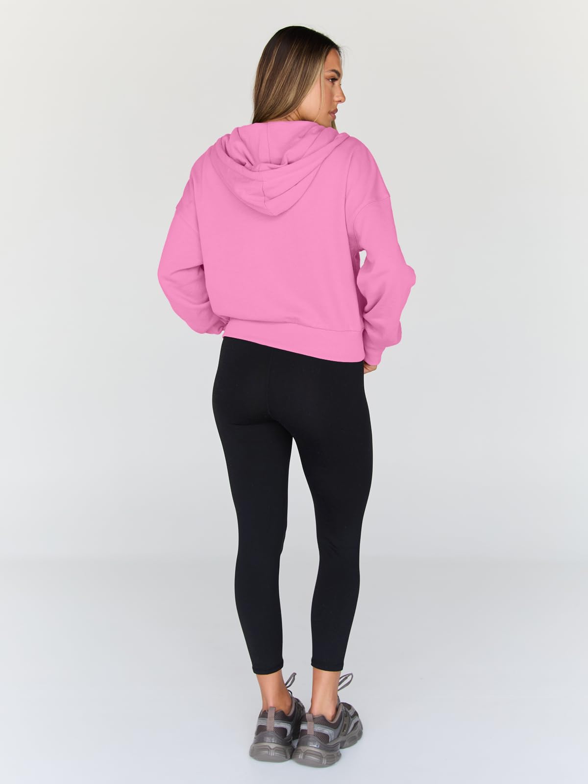 Trendy Queen Womens Zip Up Hoodie Lightweight Sweatshirt Drop Shoulder Casual Athletic Jacket