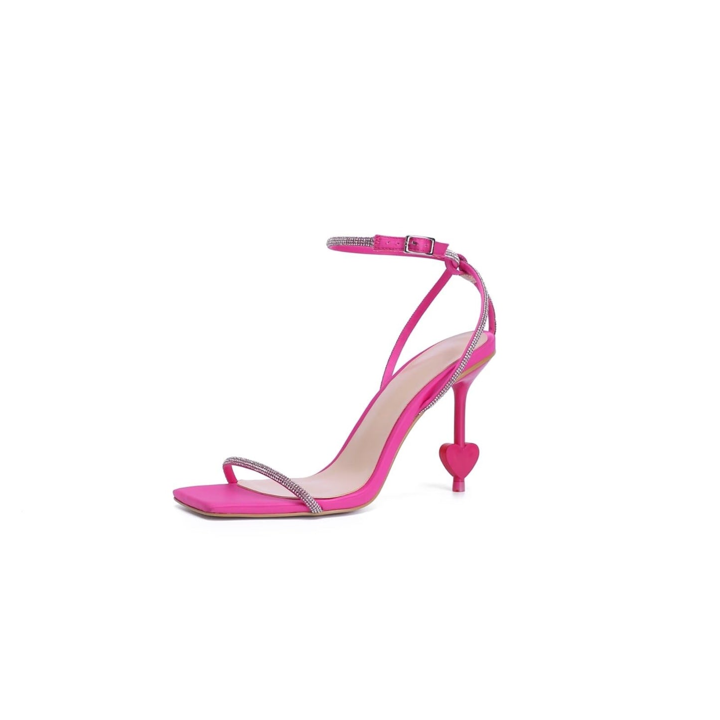 Frankie Hsu Stiletto Rhinestone Straight High Heeled Sandal