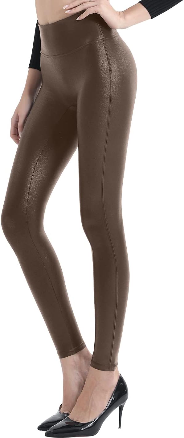Retro Gong Faux Leather Leggings for Women