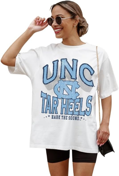 NCAA Women’s Oversized Graphic T-Shirt – Relaxed Fit Short Sleeve, Casual Game Day Top