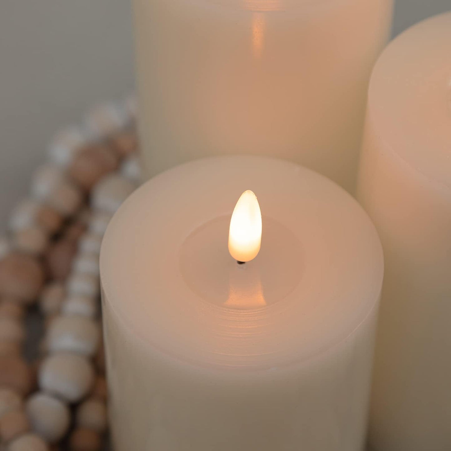 ANGELLOONG Gold Candles for Bathroom Decor, Glass Flameless Candles with Remote, Battery Operated LED Pillar Fake Candles with Timer for Christmas Home Fireplace Mantle Fall Decor