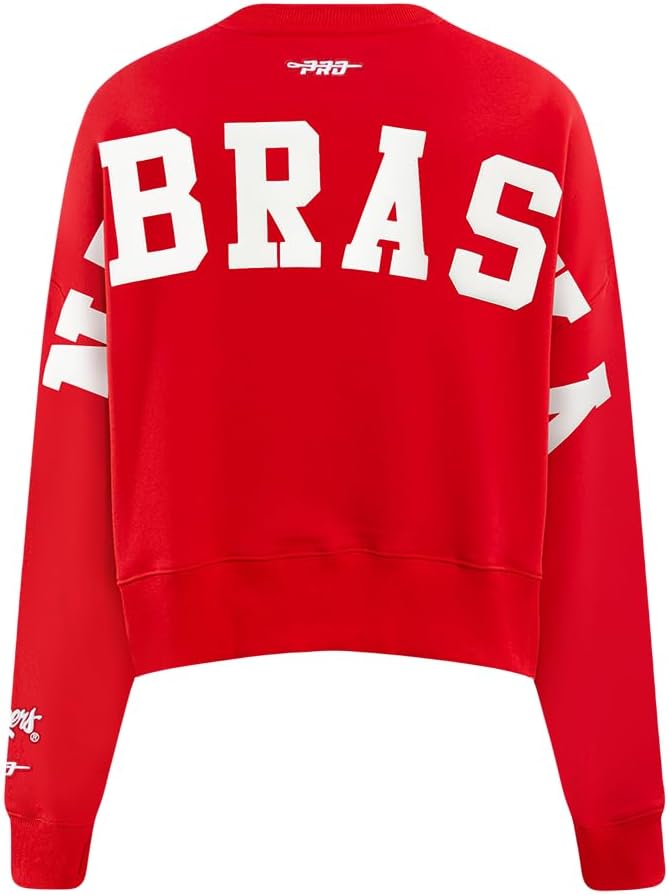 Pro Standard Womens College Wingspan Brushed Back French Terry Crewneck Sweatshirt